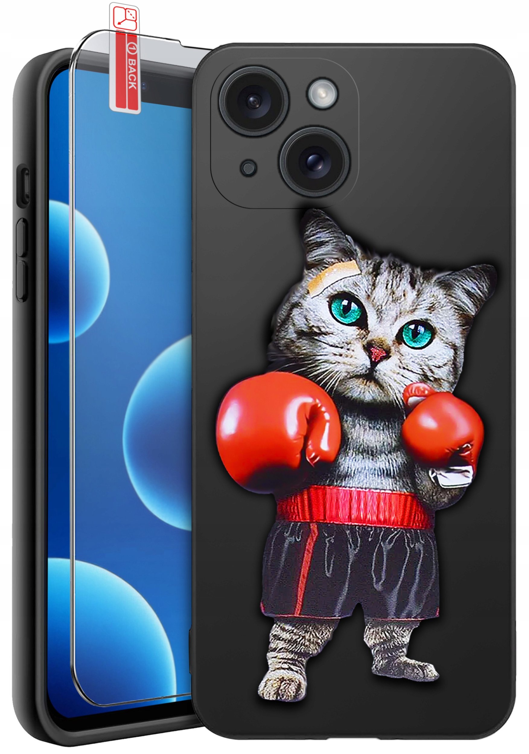 ETUI do iPhone 13 | 14 | WZORY | SILIKONOWE MATT CASE + SZKŁO 9H