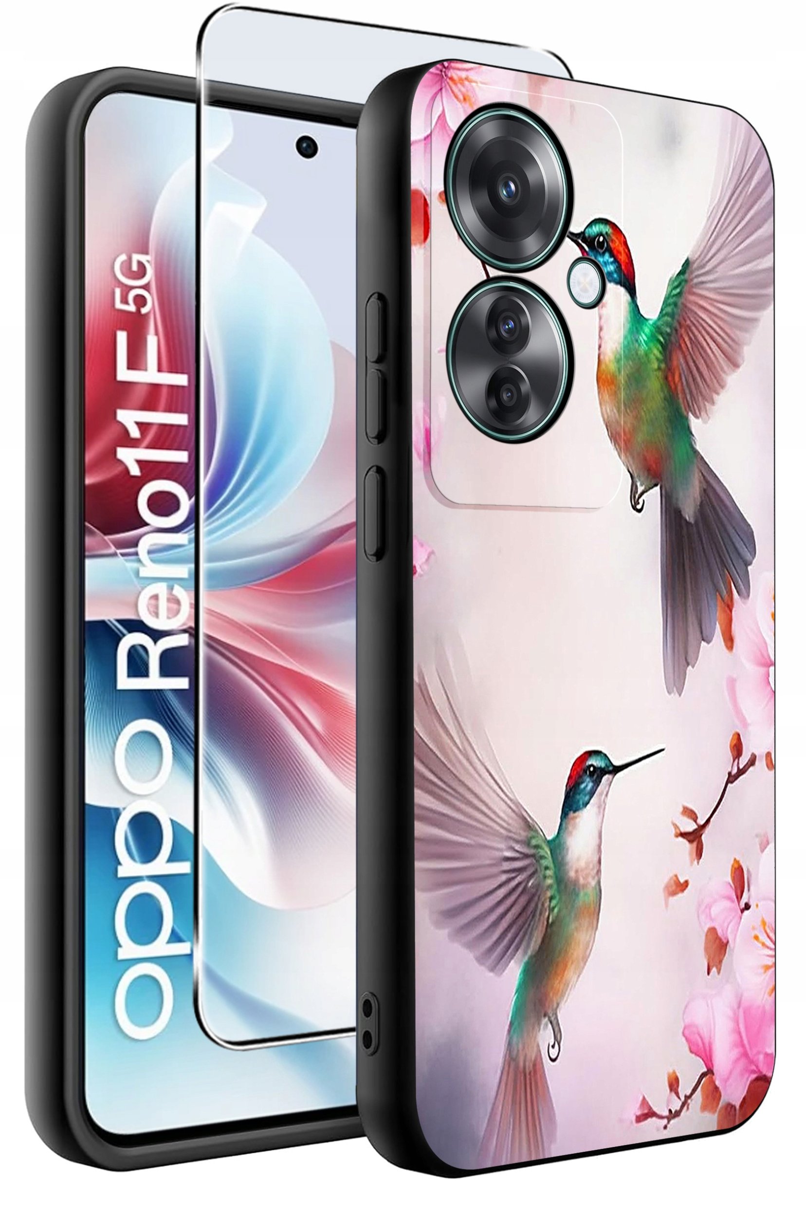 ETUI do Oppo Reno11 F 5G WZORY | SILIKONOWE MATT CASE + SZKŁO HARTOWANE 9H
