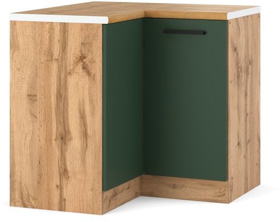 Szafka Kuchenna Stojąca Narożna Z Blatem 90cm Blande Biała Zieleń