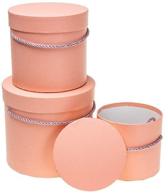 Pudełko Flower Box 3szt brzoskwiniowy ROZETTE