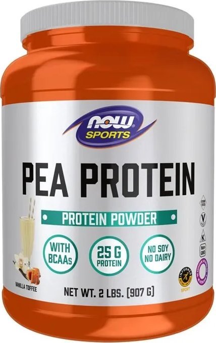 NOW Foods NOW Foods - Białko Grochowe, Pea Protein, Toffee, Proszek, 907g