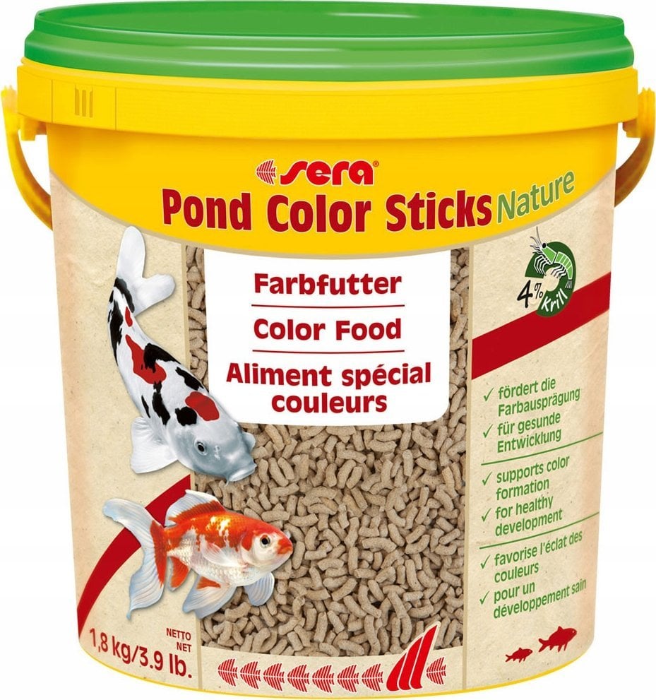 Sera Pond Color Sticks 10 l, granulat - pokarm wybarwiający dla ryb stawowych