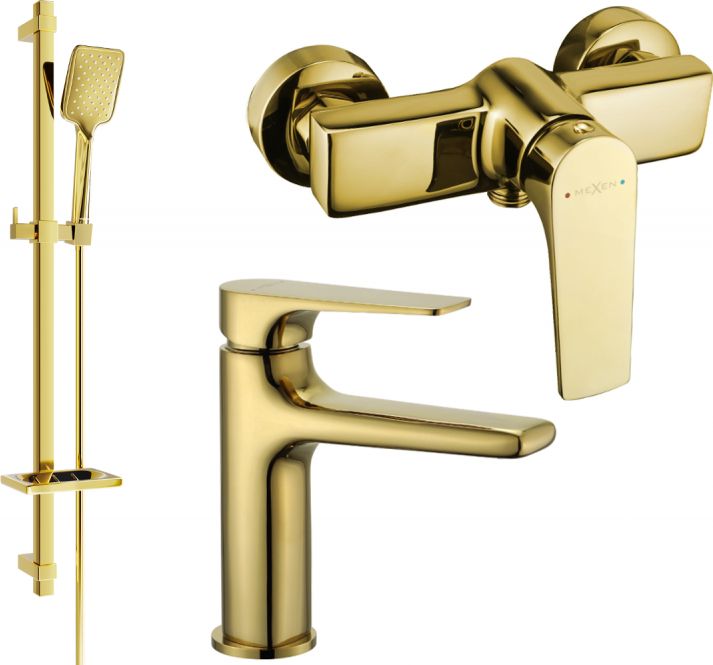 Mexen Mexen Lynx DQ62 zestaw prysznicowy, złoty - 745904DQ62-50