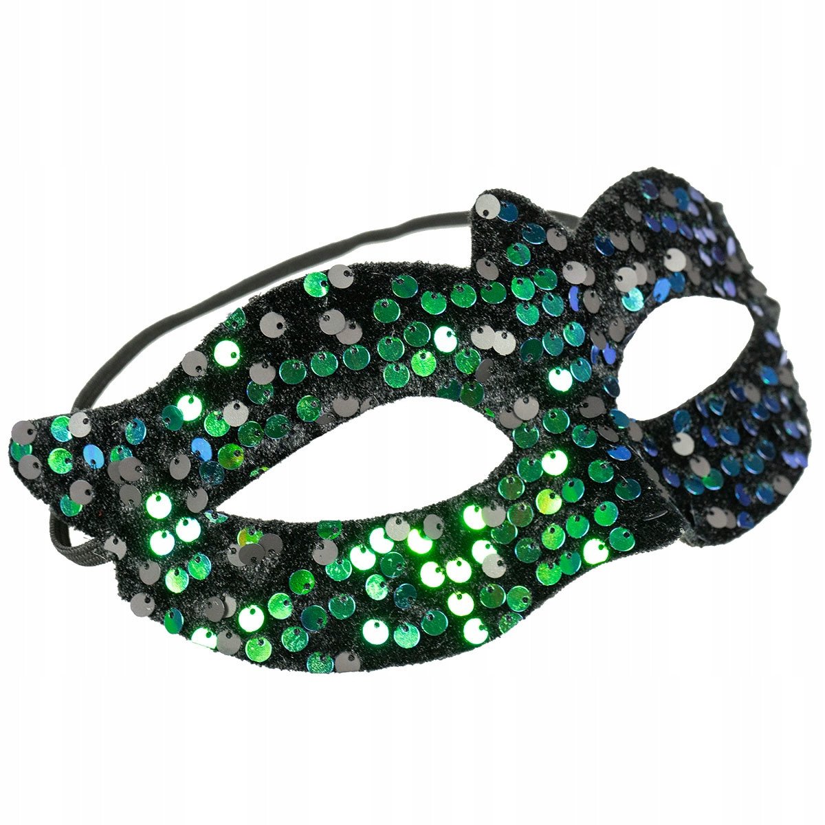 Maska wenecka z cekinami ciemna