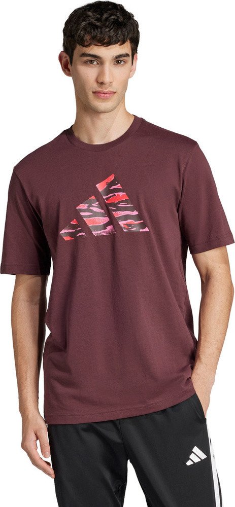 Koszulka męska adidas Codes Camo Graphic burgundowa JI6769 S