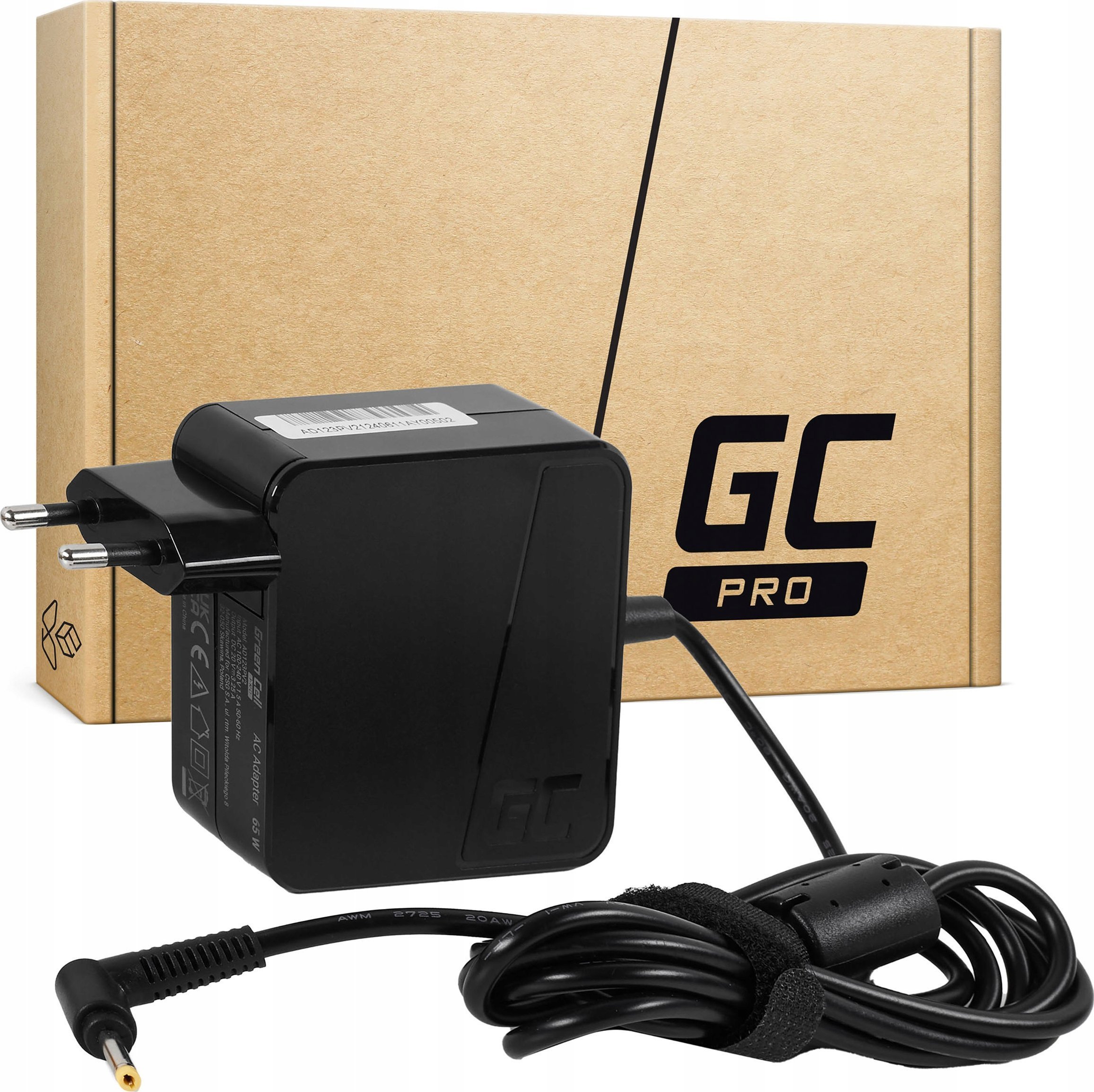 Zasilacz do laptopa Green Cell 65 W, 1.7 mm, 3.25 A, 20 V (AD123PV2)