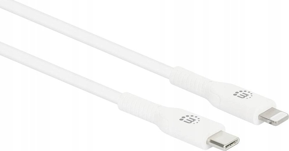 Kabel USB Manhattan USB-C - Lightning 0.5 m Biały (394505)