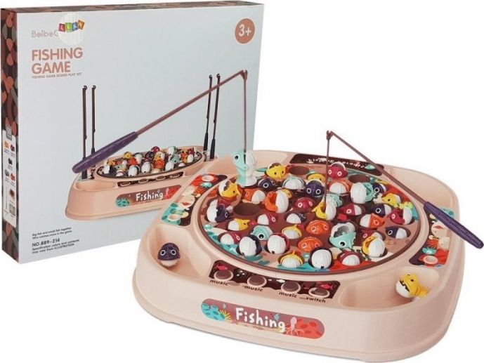 Lean Sport Zestaw Do Łowienia Rybek Gra Zręcznościowa Różowa
