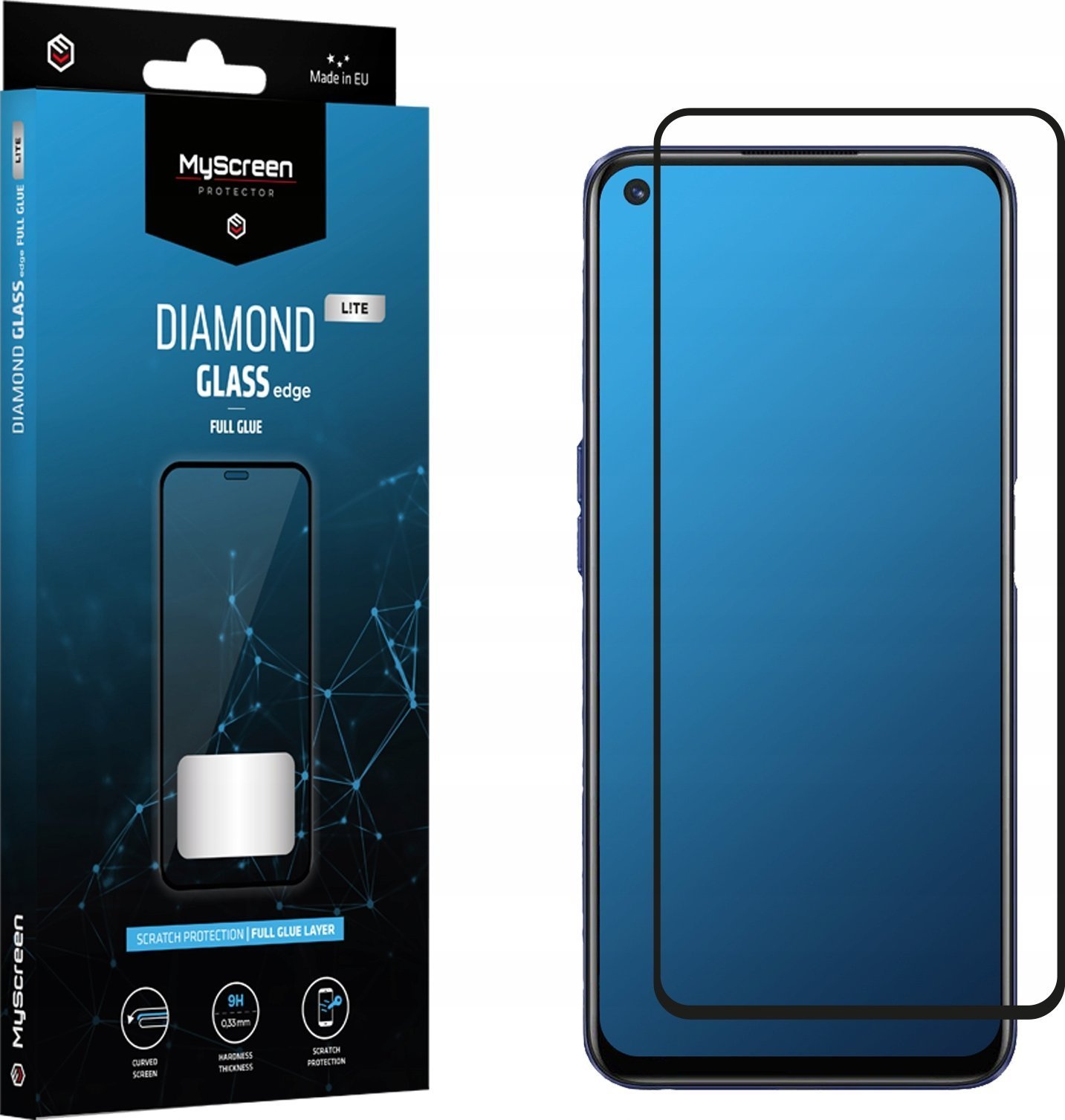 MyScreen Protector Realme GT Neo2T - Szkło hartowane na lekko zaokrąglone ekrany DIAMOND GLASS LITE edge FULL GLUE