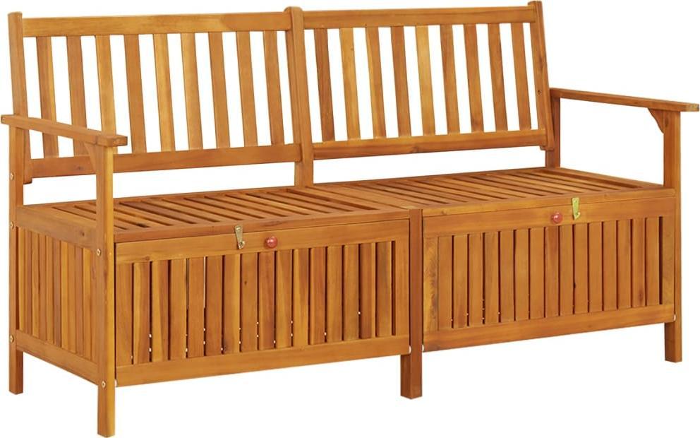 vidaXL vidaXL Ławka ze schowkiem i poduszką, 148 cm, drewno akacjowe