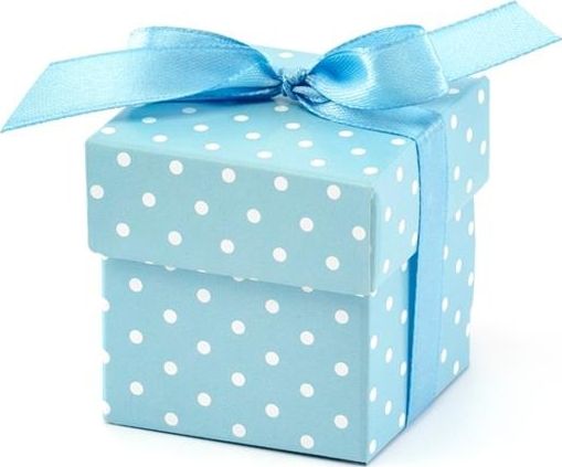 Party Deco Pudełeczka ozdobne , niebieskie w białe kropki, 5,2x5,2x5,2 cm, 10 szt. uniwersalny