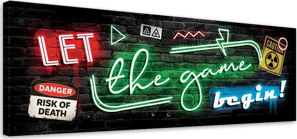 Feeby Obraz na płótnie, Napis dla gracza neon gaming - 150x50