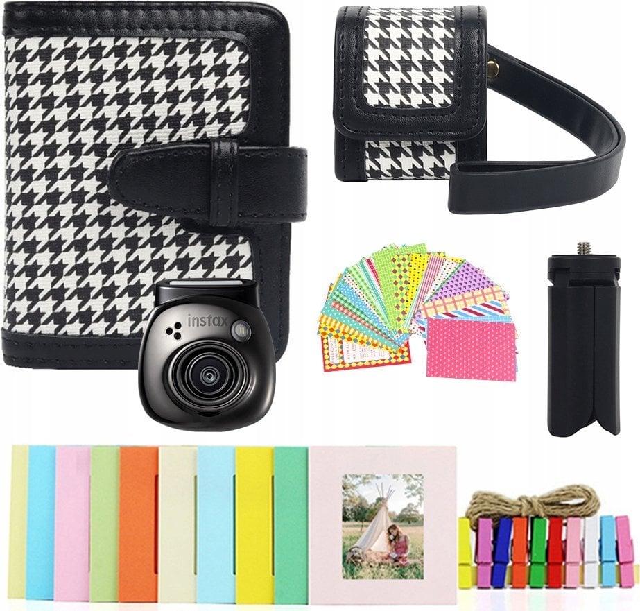 LoveInstant Zestaw 5w1 Akcesoria Etui Album Naklejki Ramki Statyw Do Fuji Instax Pal / Czarny