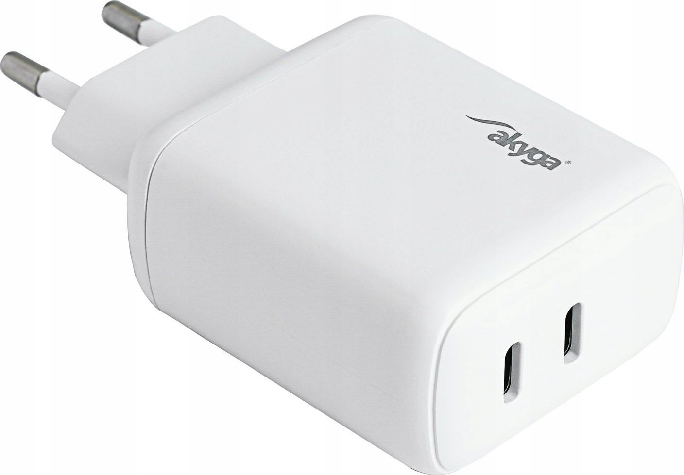 Ładowarka Akyga AKYGA Ładowarka sieciowa AK-CH-19 40W 2x USB-C 20W PD Quick Charge 3.0 5-12V / 1.67-3A biała