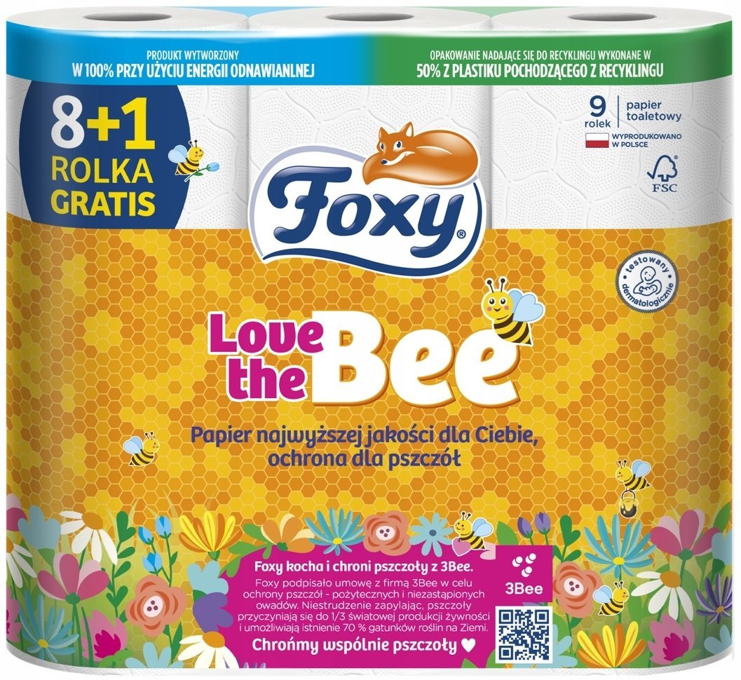 FOXY PAPIER TOALET A`8 LOVE THE BEE 2-WAR(8+1)