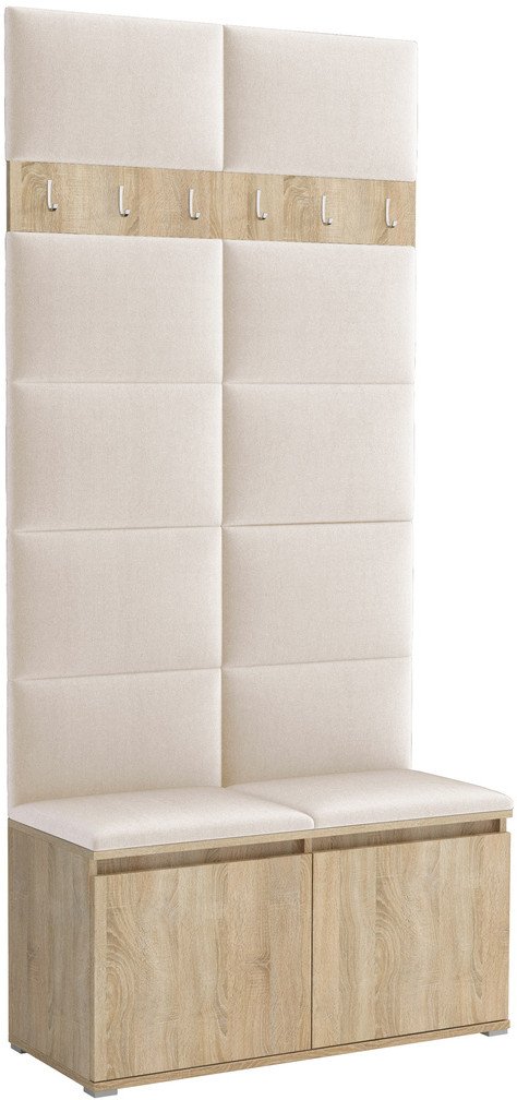 Tapicerowana garderoba Noris I - kolor sonoma + tkanina Trinity 01