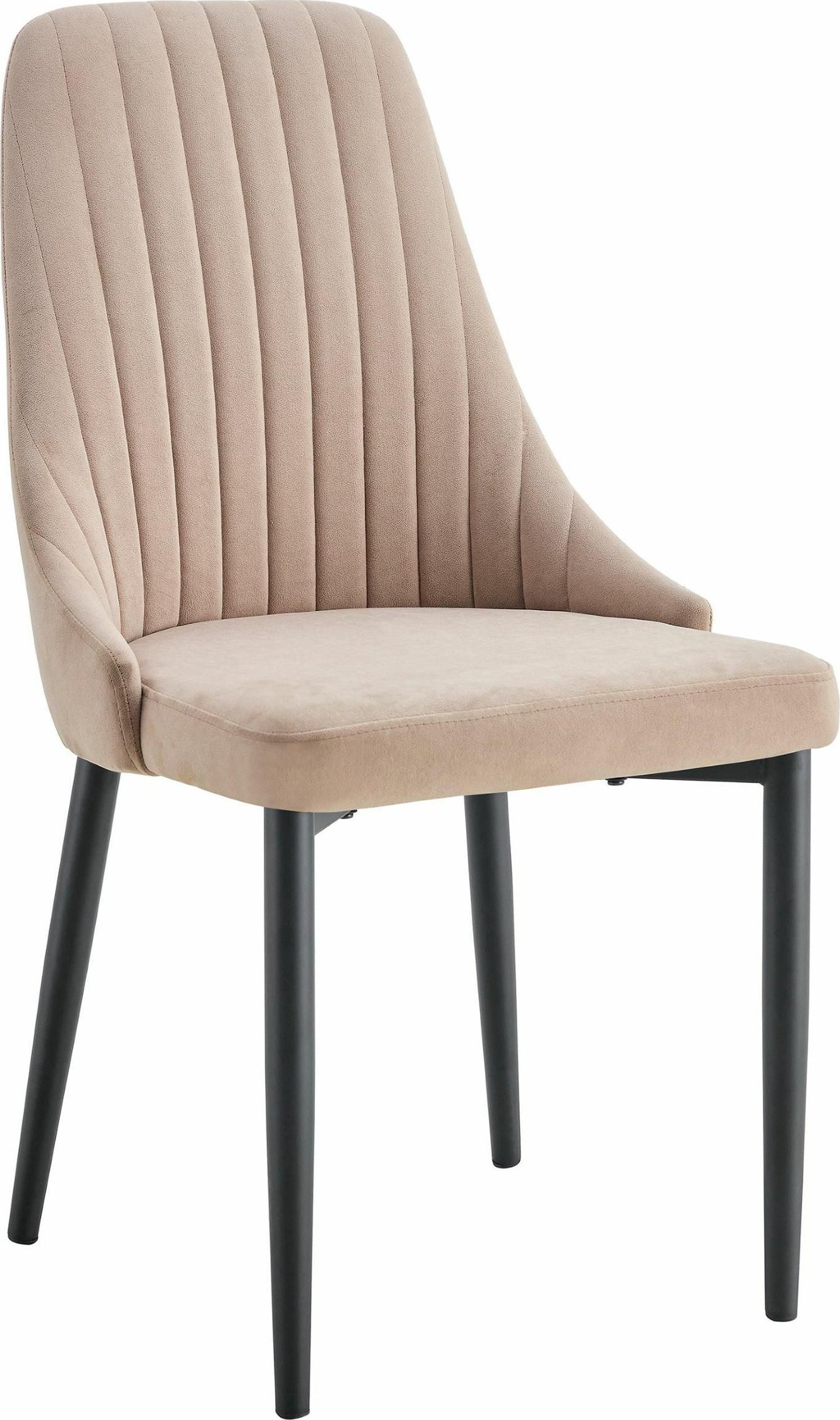 kontrast Krzesło tapicerowane nowoczesne do jadalni salonu welurowe Eva2 taupe