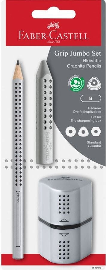 Jumbo Grip trio Sølv BK