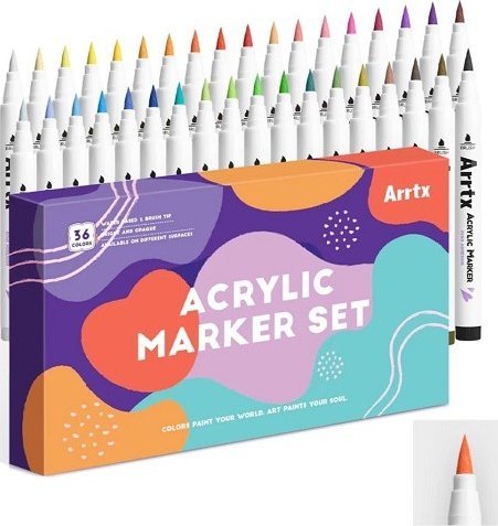 ARRTX Markery akrylowe flamastry, 36 spalwów