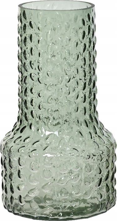 Szklany wazon na kwiaty 13,8x24cm Zielony przezroczysty dekoracyjny