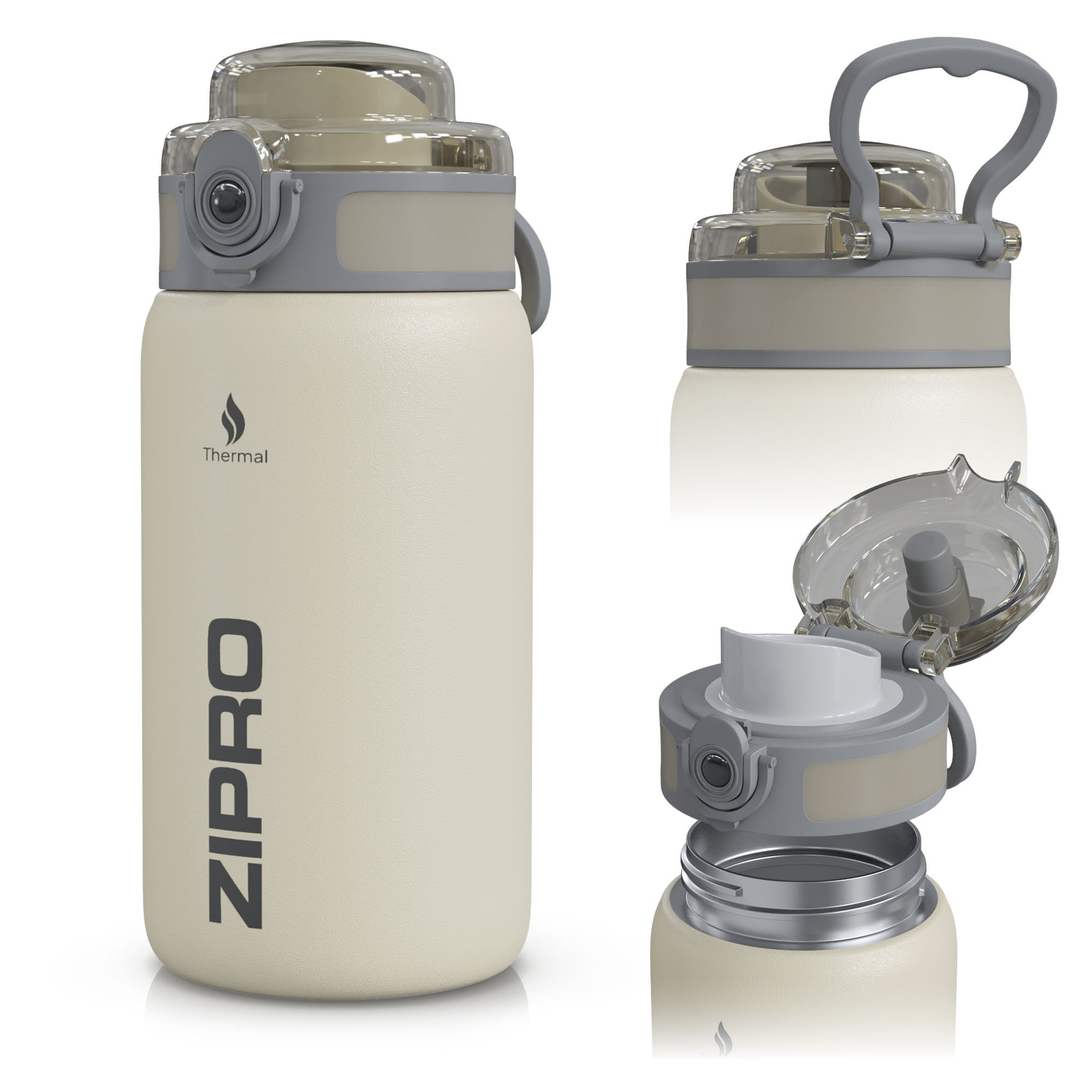 Zipro Butelka termiczna 500 ml Stainless Steel Beżowa