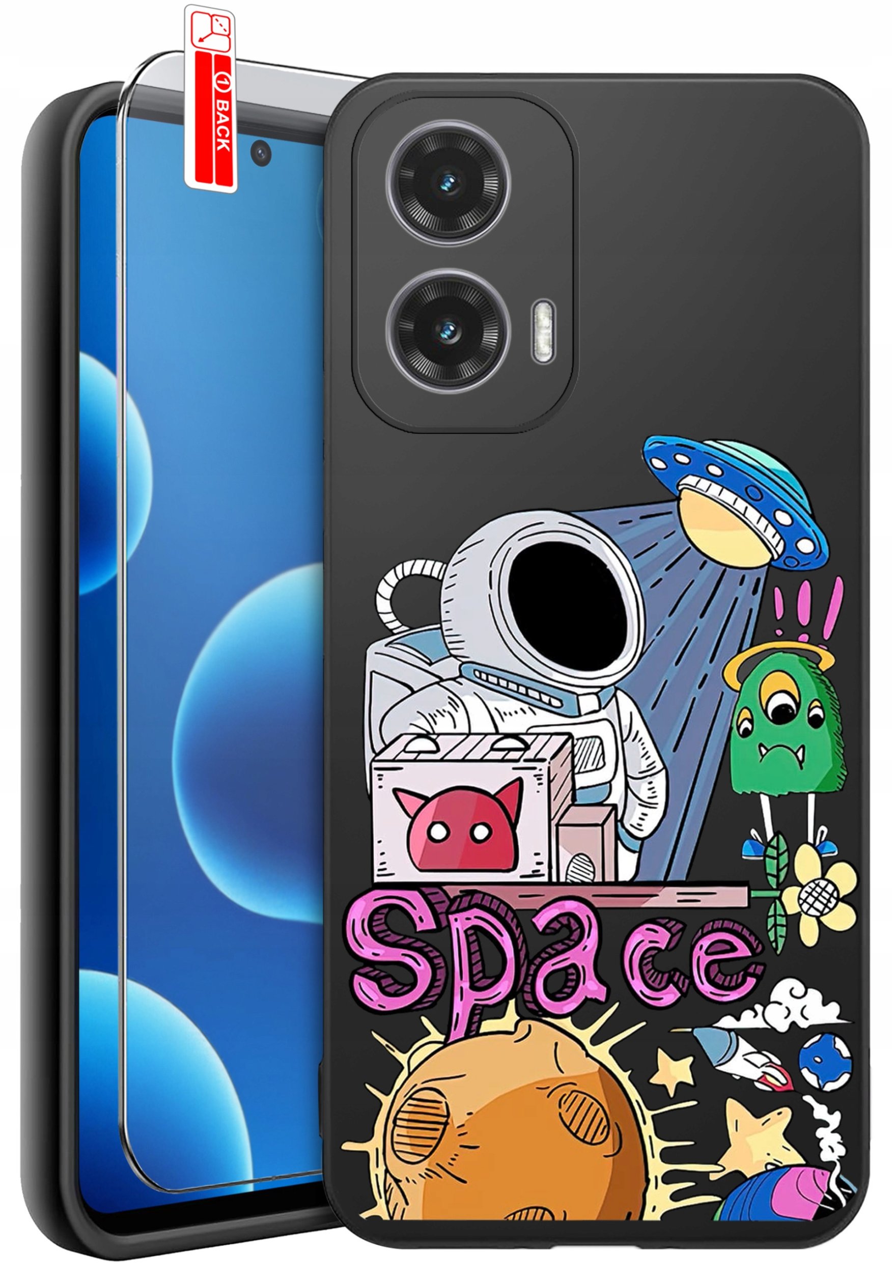 ETUI do Motorola Moto G45 5G | WZORY | SILIKONOWE MATT CASE + SZKŁO 9H