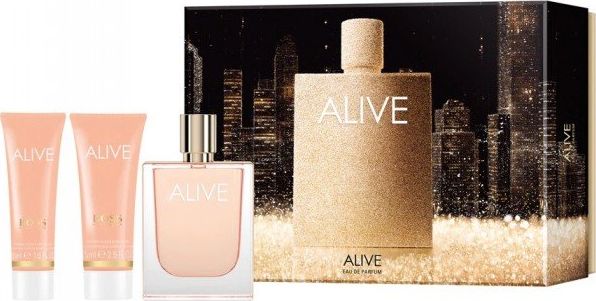 Hugo Boss Zestaw Hugo Boss Alive woda perfumowana 80ml + balsam do ciała 75ml + zel pod prysznic 50ml