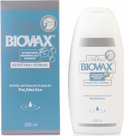 BIOVAX Intensywny szampon regenerujący z keratyną i jedwabiem 200 ml