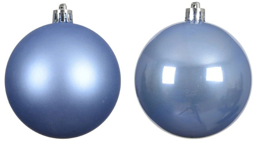 Bombki choinkowe błękitne zestaw 6 sztuk 8 cm nietłukące plastikowe