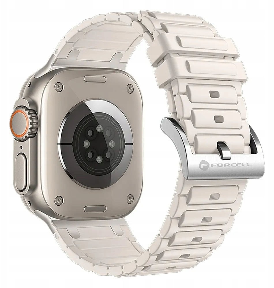 ForCell Pasek do Apple Watch F-Design FA06 silikonowe otwory 42 / 44 / 45 / 49 mm biały