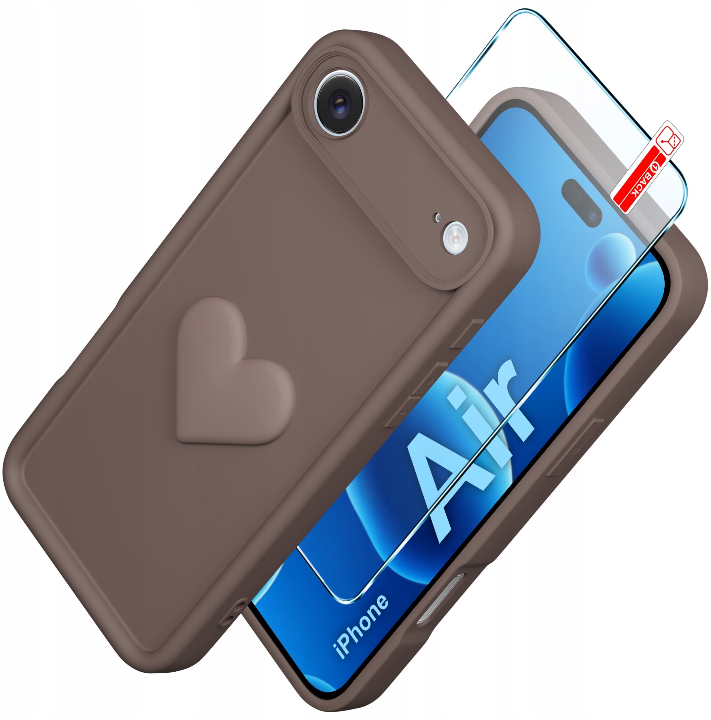 Etui do iPhone Air CASE silikonowe MATOWE serce + Szkło ochronne 9H
