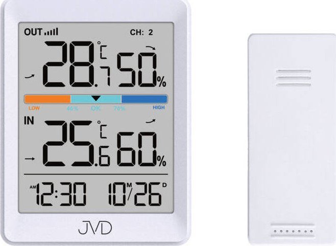 JVD Termometr Higrometr JVD T3340.2 sonda zegar