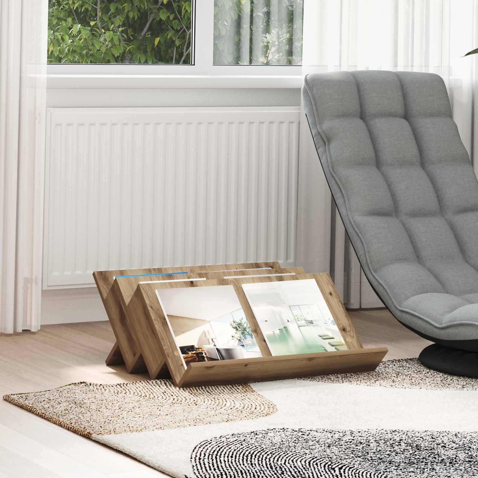 vidaXL Szafka boczna z półką z drewna dębowego 65 x 57,5 x 42 cm