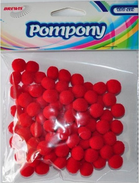 BREWIS Pompony POM20 1cm czerwone 100szt