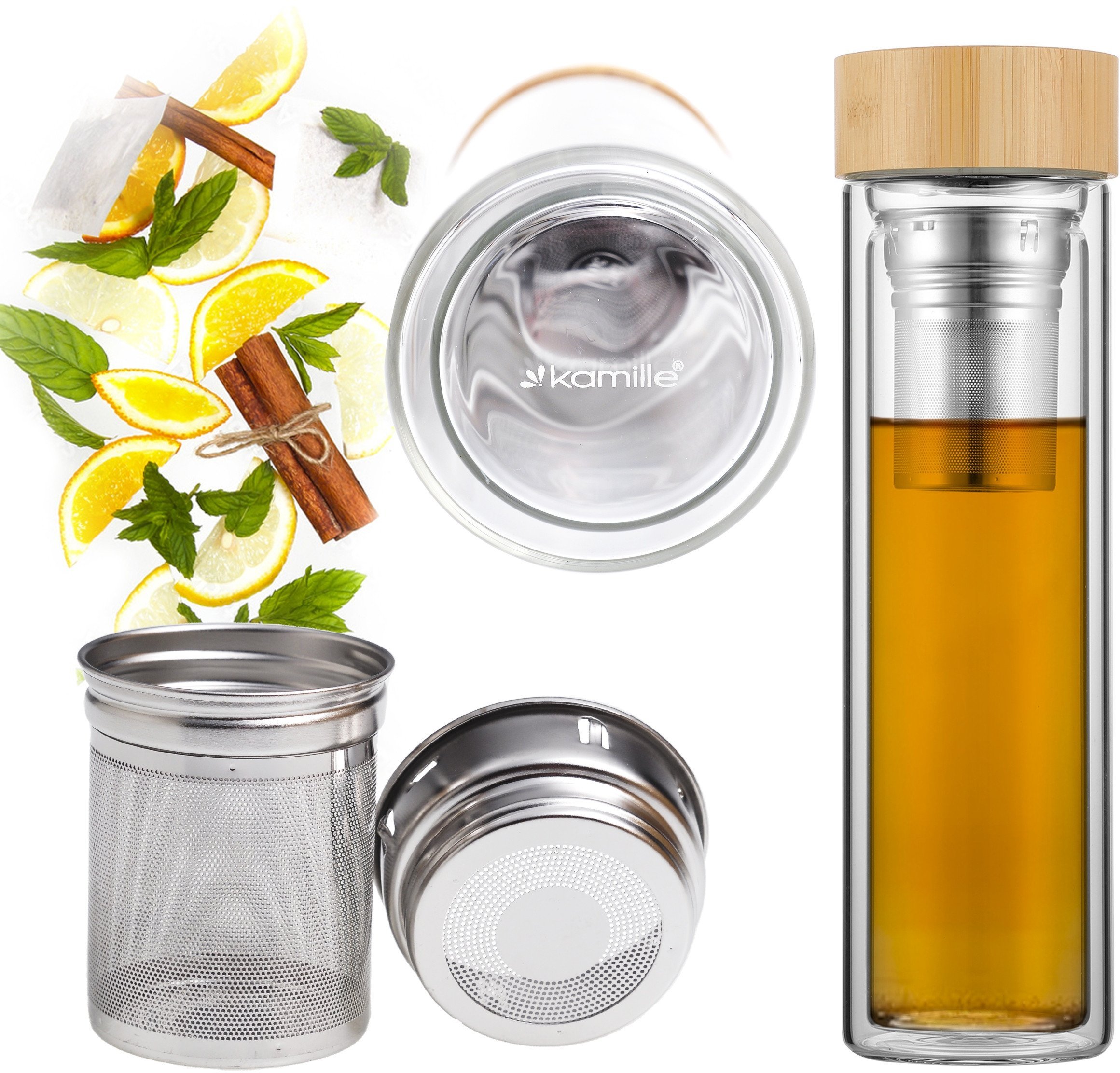 BUTELKA SZKLANA 9020 BAMBUS 450 ML