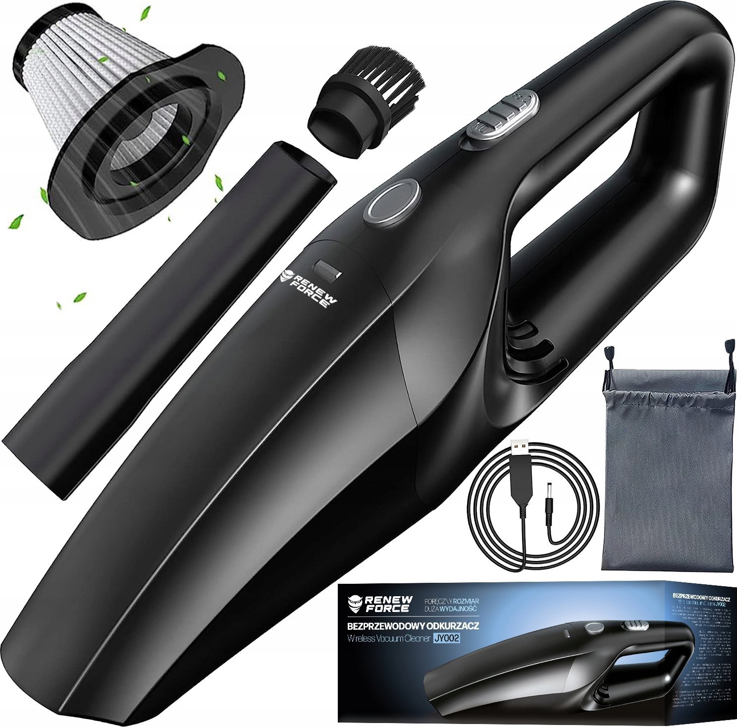 ODKURZACZ BEZPRZEWODOWY CZARNY JY002