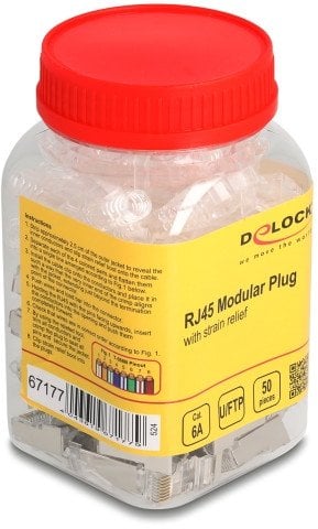 DELOCK RJ45 Modularer Stecker Cat.6A mit Knickschutztülle