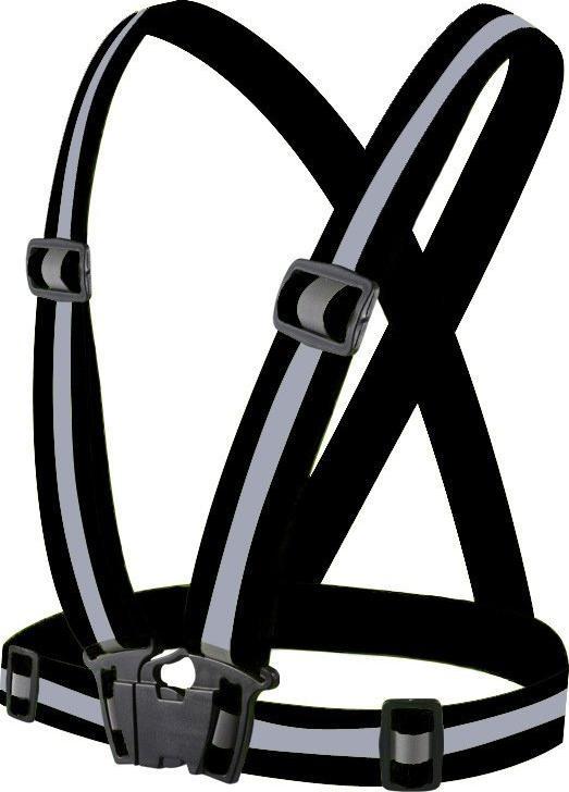 Hurtel Szelki odblaskowe regulowane kamizelka odblaskowa na rower motor do biegania czarny