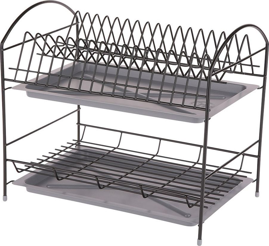 Lumarko suszarka do naczyń 2-poziomowa 40cm czarna z tacką