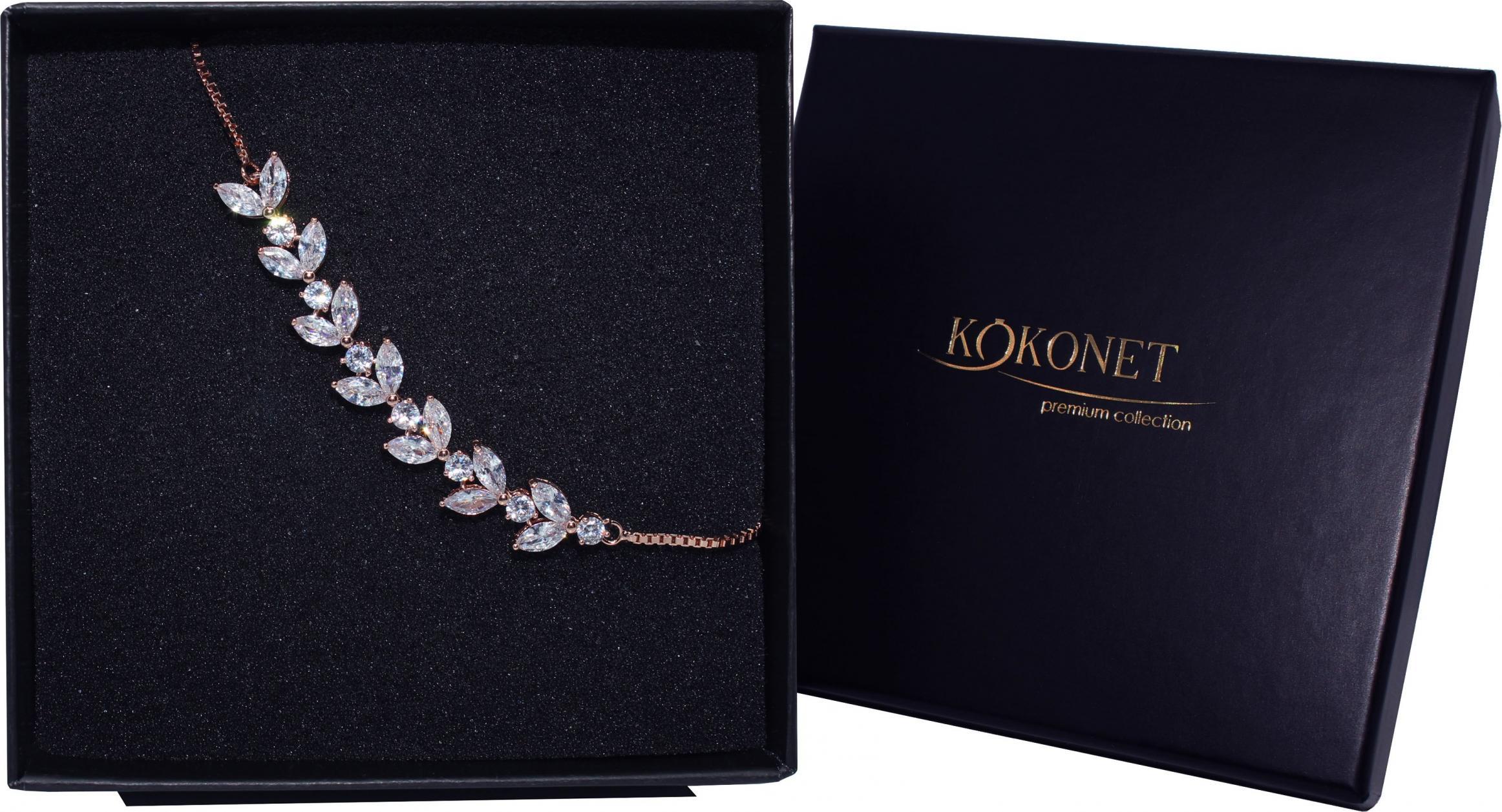 KOKONET DELIKATNA bransoletka rose regulowana LISTKI BLASK