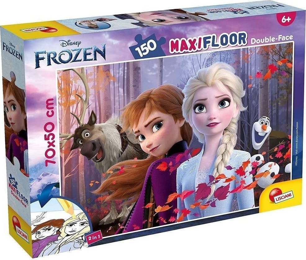Lisciani LISCIANI DISNEY PUZZLE DWUSTRONNE MAXI PODŁOGOWE 150 EL. KRAINA LODU