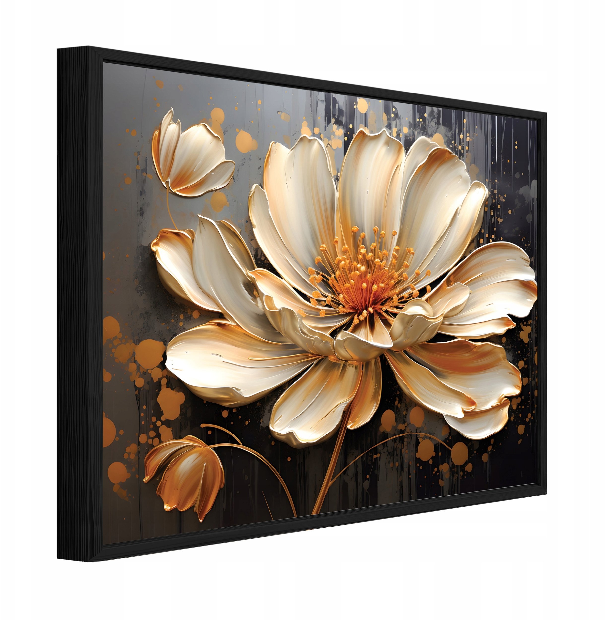 Obraz W Ramie Na Płótnie Kwiaty Abstrakcja Do Sypialni Salonu 60x40