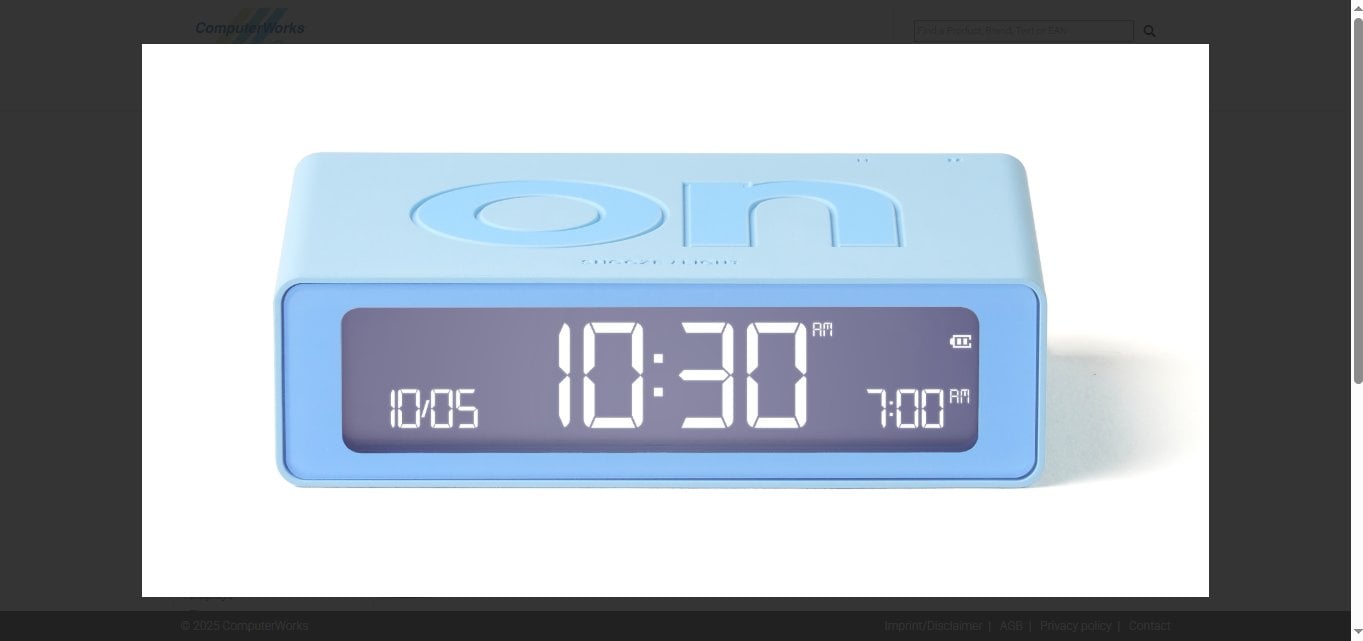 Lexon Flip Mini Budzik dwustronny jasnoniebieski/light blue LR158LB1