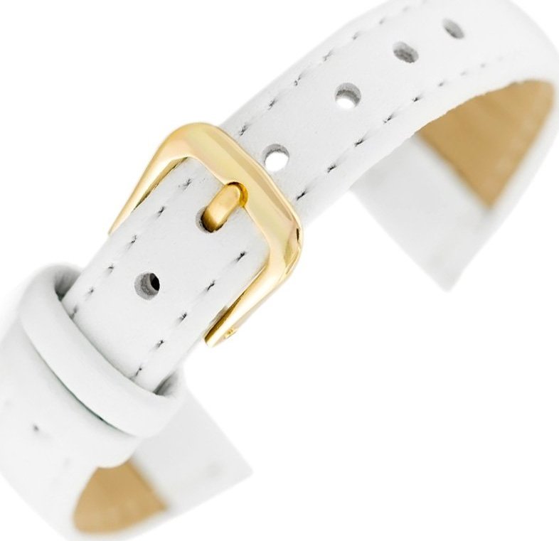 Jordan Kerr Pasek Jordan Kerr - biały - złota zapinka - 14mm