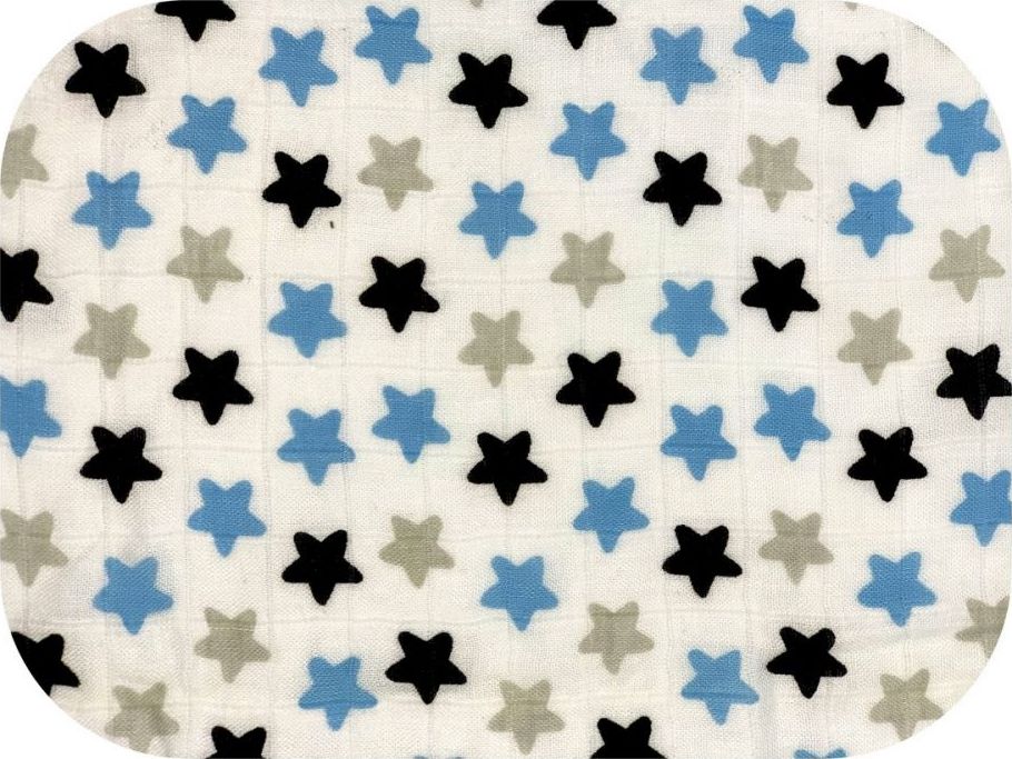 EGA Pielucha Bambusowa 120x120 Gwiazdy Niebieskie