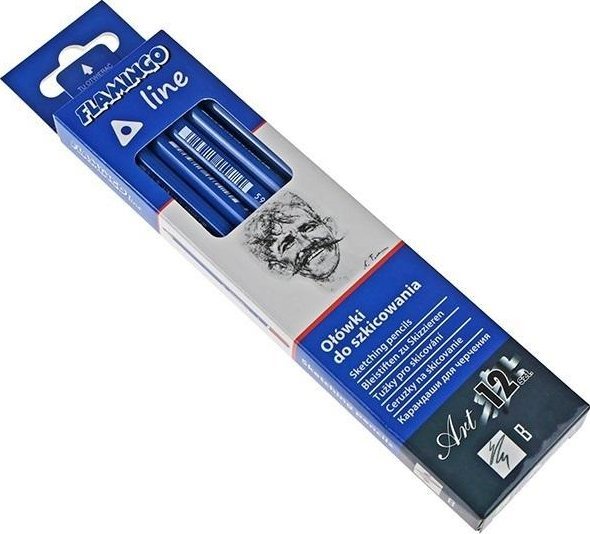 Ołówki do szkicowania trójkątne B 12szt