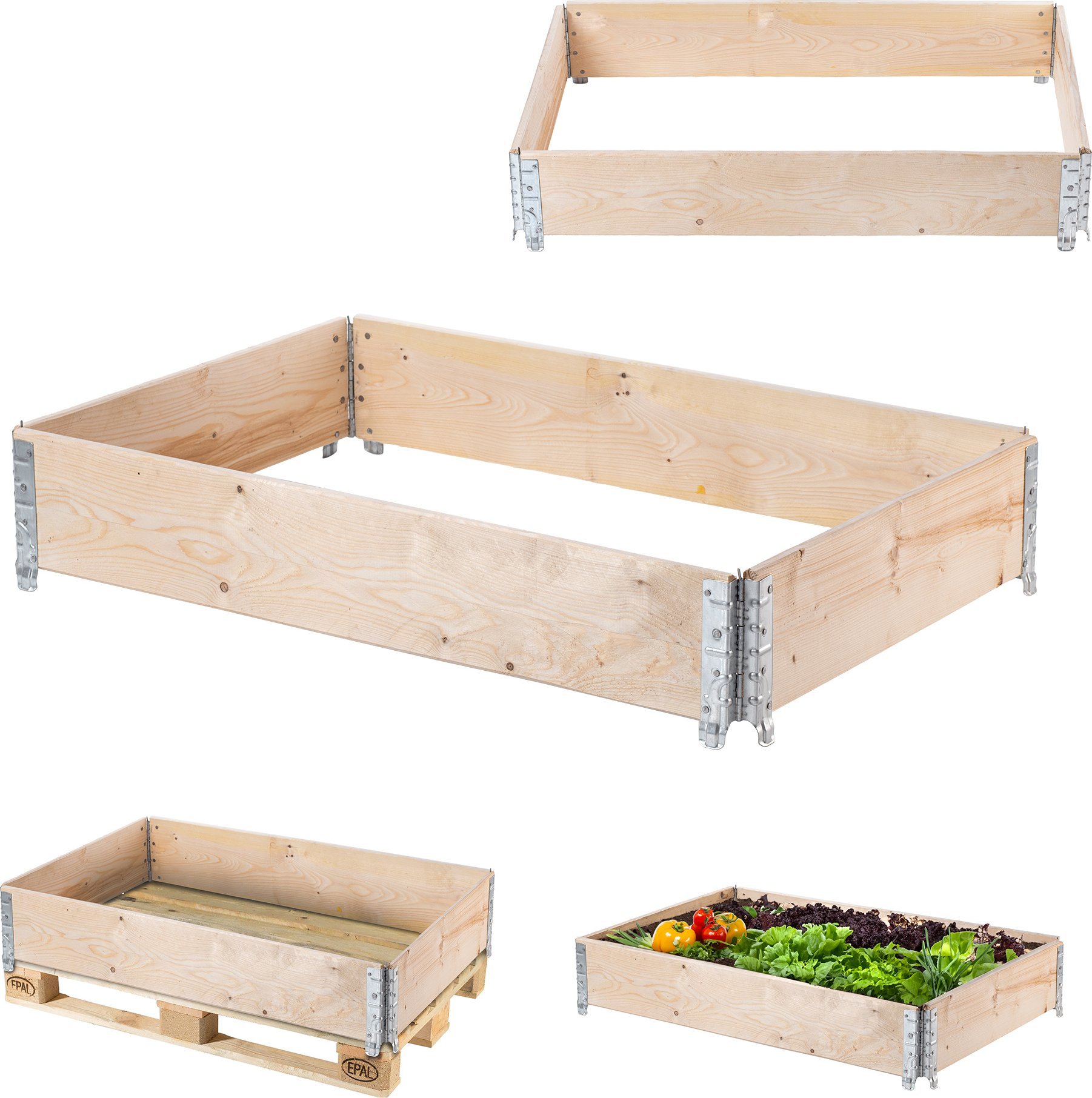 Kadax KADAX Nadstawka Paletowa Drewniana 120 x 80 cm Pojemnik Na Paletę Grządka Zielnik