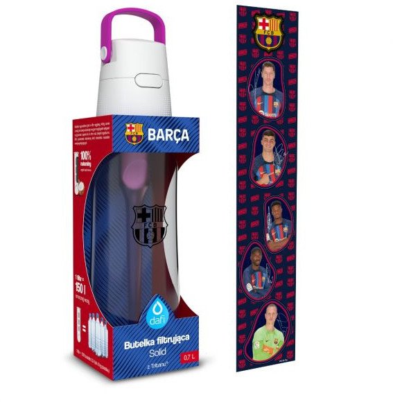 Butelka Dafi SOLID FC Barcelona 0,7l flamingowa