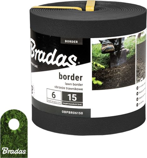 Bradas Obrzeże trawnikowe BORDER 6m x 15cm czarne OBPBK06150 Bradas 2326