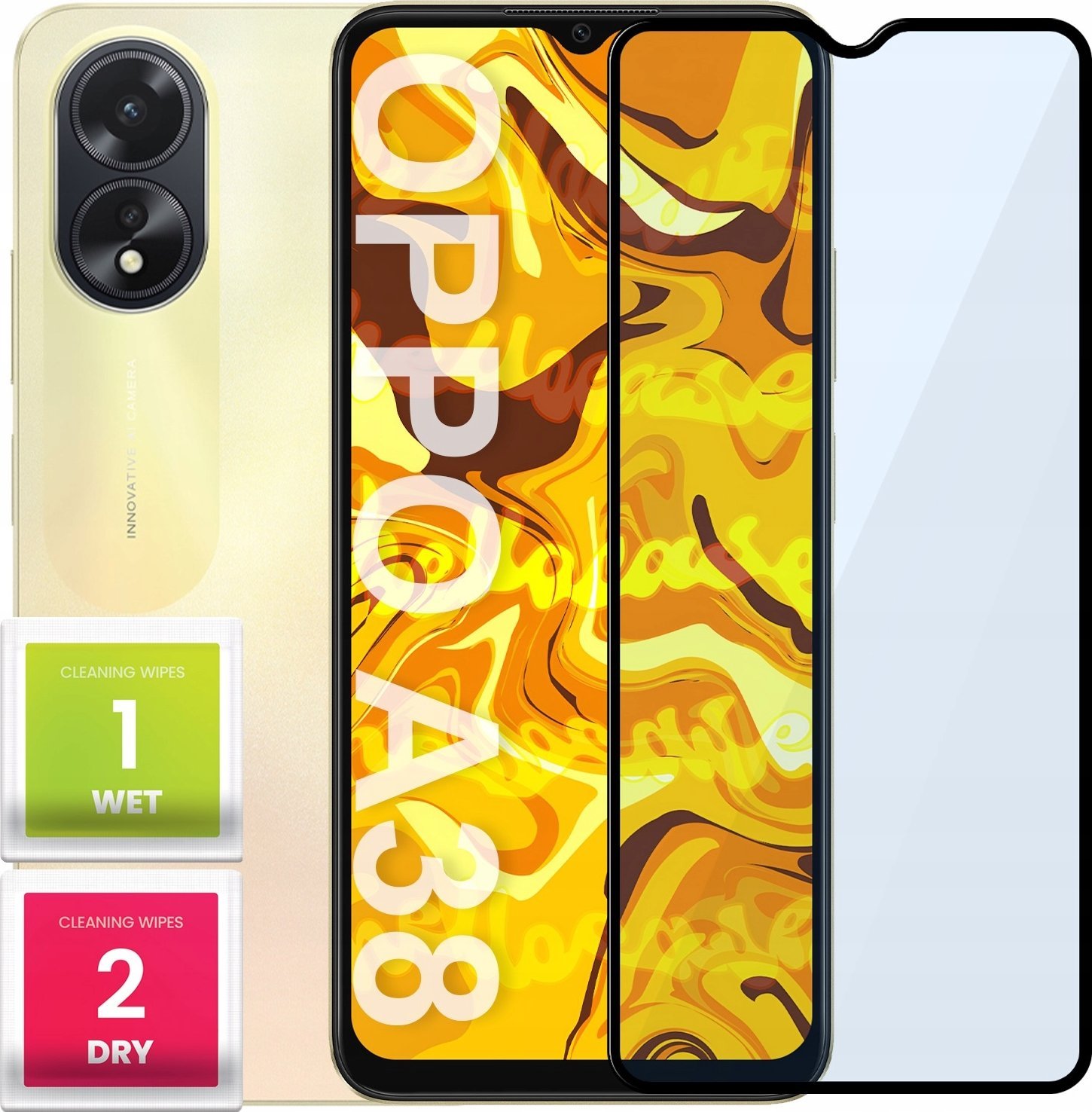 Hello Case SZKŁO HARTOWANE DO OPPO A38 PEŁNE NA CAŁY EKRAN SZKIEŁKO OCHRONNE SZYBKA 5D